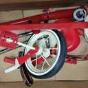 Radio Flyer 34TX Kids Beginner Classic Steel Framed 10 Inch Front Wheel Adjustable Seat Tricycle with 3 Position Push Handle, Red, 10-12 Inches
