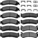 Brake Pads Front and Rear Compatible with Cadillac Escalade EXT ESV, Chevy Avalanche 1500 Silverado Suburban, GMC Sierra 1500 Yukon XL Brake Pads Semi-Metallic D785 D834