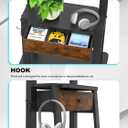 Rolling TV Stand with Power Outlet and Fabric Drawer for 32-75 Inch Flat/Curved Screen up to 220lbs LCD/LED/OLED Adjustable Height Mobile TV Cart with Wheels for Home Office Max VESA 600x400mm