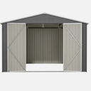 10 x 10 FT Outdoor Storage Shed, Large Metal Tool Sheds with Updated Frame Struc