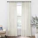 XTMYI 102 Inch Curtains 2 Panels Set Custom Length Back Tab Linen Window Sheer Privacy Thick Decorative Curtain Drapes for Living Room Bedroom,50x102 in Long,Cream(Ivory/Off White) (Birch)