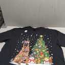 Lighting Xmas Tree Santa Belgian Malinois Dog Christmas Men Women Kids T-Shirt Extra Large, Black 