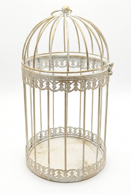 Decorative White Metal Bird Cage 
