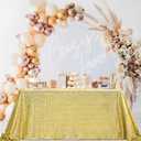 Pufogu 60"x120" Gold Sequin Tablecloth Rectangular Glitter Gold Table Cloths for Birthday Wedding Bridal Baby Shower Party Decorations