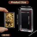 100 Pcs 1 oz Silver Bar Case Holder, Clear Acrylic Silver Bar Holder, Capsule Storage Container Box for 1 Ounce Bullion & SilverBar