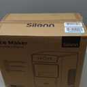 Silonn Portable Countertop Ice Maker - 20lbs of Bullet Ice per Day, Makes Ice in 6 Minutes, Stainless Steel with Visible Water Level Window, Ideal for Kitchen, Office, and Camping (Black)