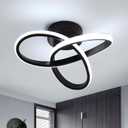 Goeco LED Ceiling Lights, 9.8'' Hallway Modern Spiral Design Flush Mount Ceiling Light, 6000K Blalck Ceiling Light Fixture for Bedroom, Kitchen, Living Room, Office, Stair (Black)