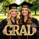 2 x 2026 Graduation Decorations - Wooden Graduation Sign with Grad Cap, Class of 2026 Graduates Party Decorations, Grad Decor Guest Book Graduations Photo Prop for High School University College Bachelor