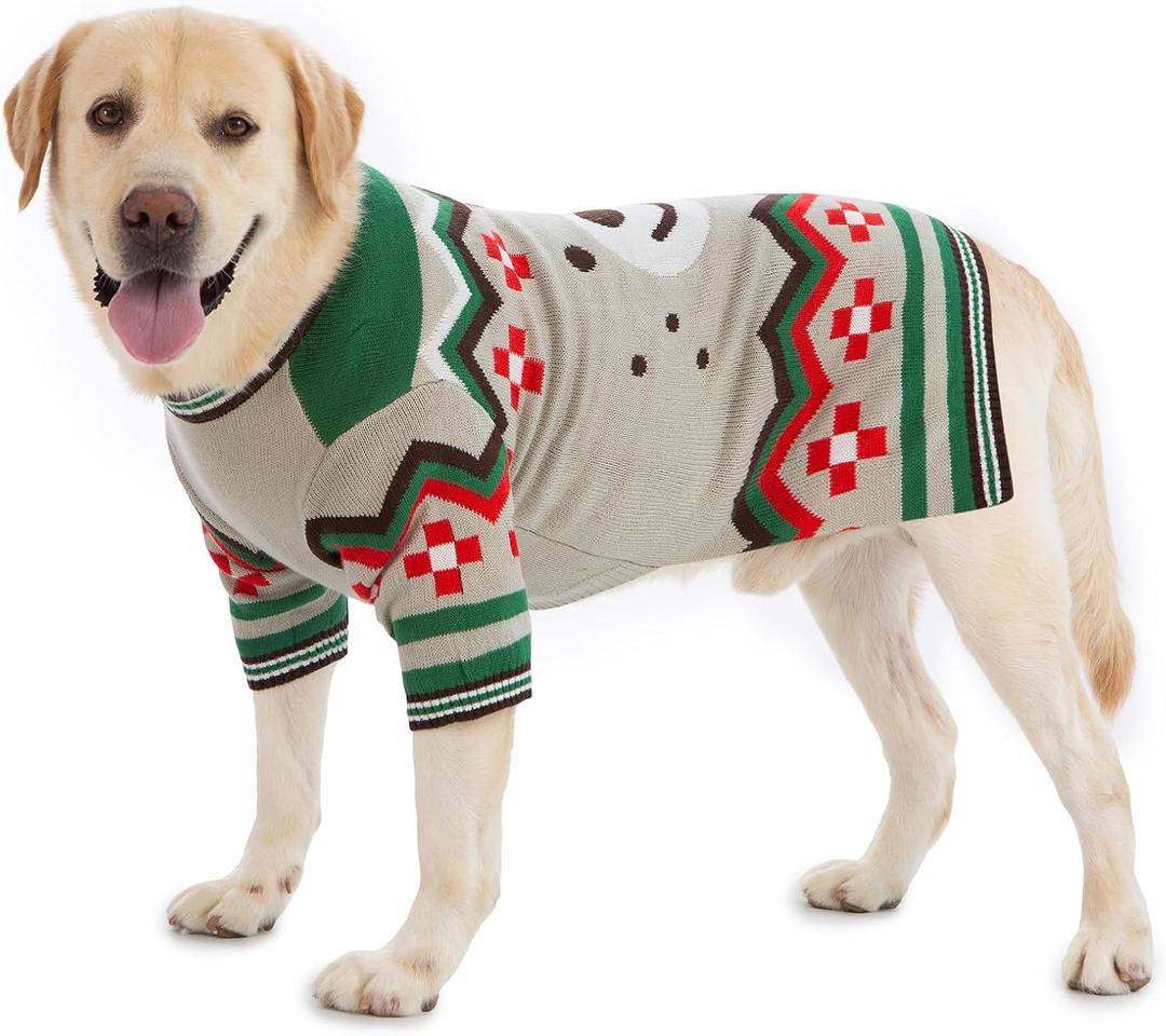 Small Dog Sweater for Male Female - Warm Halloween Autumn Knit Sweaters With Long Legs for Yorkie Chihuahua (XX-Large, Brown)