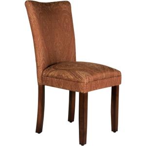 Homepop Home Decor |K1136-F765 | Classic Upholstered Parsons Dining Chair | Single Accent Dining Chair, Red & Gold Damask (brown;tan)