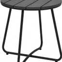 danpinera Outdoor Side Tables, HDPS Patio Table with Metal Legs, 18 Inch Outdoor Small Round Table for Garden, Backyard, Porch, Deck, Balcony, Poolside, 18"L 18"W 18.11"H