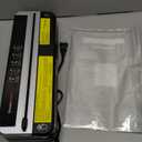 Bonsenkitchen Vacuum Sealer Machine, Built-in Cutter | Multifunctional Food Sealer for Sous Vide & Meal Prep, 5 Pre-Cut Bags, Silver-Black