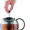 Bodum 34oz Assam Glass Tea Press with Stainless Steel Filter, Black Plastic Lid