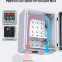 Outdoor Electrical Box with Thermostat and Fan, Precise Temperature Control 0.1F, IP65 Water Resistant Rating, Galvanized Steel(15.7" x 13" x 7.1")