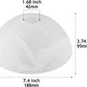 Alabaster White Glass Lamp Shade Replacement for Floor Lamp,E26 Base 1-5/8 Inch Fitter 7.4 Diameter, 3.74 Height,Replacement Glass for Wall Lamp