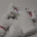 Polar Bear Christmas Staircase Decoration Set Banister Christmas Decoration with 4 Skiing Polar Bears 1 Artificial Snow 1 LED Lamp Belt for Home Xmas Interior Stairs Staircase Decoration
