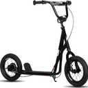 JOYSTAR Kick Scooter for Ages 5-9 Years Old Boys Girls, 12 Inch Big Wheels Scooters for Kids, Teens and Adults, Rear Brake and Adjustable Handlebar, Kids Scooter (Black)