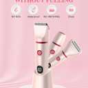 Bikini Trimmer for Women, Electric Razor for Pubic Hair 3-in-1, Bikini Shaver for Legs Body Hair, Womens Electric Razor IPX6 Waterproof, Gifts for Women, Pink