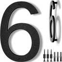 8 Inch Large Floating House Numbers, Black Modern House Number for Outside, Home Address Numbers for Outdoor Garage Gate Wall Street (6)
