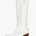 Ouepiano Cowboy Boots for Women Knee High Cowgirl Boots with Classic Embroidered Slip On Pointed Toe Chunky Heel Pull On Fashion Retro Tall Boot Size 8