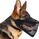 Mesh Dog Muzzle, Breathable Soft Dog Muzzle with 3 Reflective Straps for Secure Fit, Prevents Biting, Chewing Scavenging  Adjustable for Small Medium Large Dogs, XL