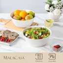 MALACASA Serving Bowls, 105 OZ Large Salad Bowls Set of 2, Porcelain White Bowls for Kitchen, Deep Bowls for Salad, Soup, Pho and Fruit, Ceramic Serving Bowls for Party, Microwave Safe, Series Regular