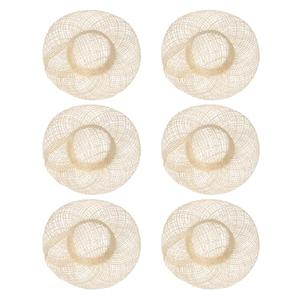 MECCANIXITY 6 Pcs Mini Straw Hats, 3 Inch Knitting Miniature Doll Straw Hats Natural Small Cap for Dollhouse DIY Craft Decoration Accessories Mini House Garment Decor, m Size Wood Color