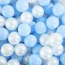 Heopeis Ball Pit Balls Blue Balls for Ball Pits, 100pcs Crush Proof Plastic Toy Balls for Baby Ball Pool, Bounce House, Baby Pool, Playhouse, Party Decoration.