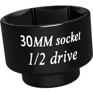 1/2 drive 30mm socket Impact removal axle nut 6 Point, for pulley and semi brake caliper retaining bolts Toyota 3VZ oil cooler Camry LE 4 cylinder the spark plug nuts Lawn Mower blades bolts (Black)