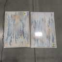 White Framed Blue and Gold Abstract Canvas Wall Art for Bedroom, Set of 2 Modern Minimalist Art Prints Paintings Artwork for Walls, Glitter Pictures for Living Room, Dining Room Wall Decor 16x24 In