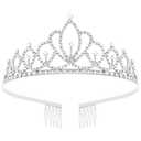 Crown Tiaras for Girls & Women - Silver Crystal Princess Crown for Birthday Cake Topper, Flower Bouquet Accessories, Halloween Costume, Prom, Pageant, Bridal Events