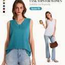 GAYHAY Womens Tank Tops Loose Fit Sleeveless Summer Shirts V Neck Flowy Blouses Casual Beach Vacation Clothes Fashion 2026 (White, M)