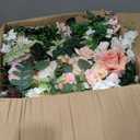Canlierr Wedding Arch Flowers Kit Pack of 4 Include 2 Pcs Artificial Flower Arrangement and 2 Pcs Chiffon Draping Fabric for Wedding Decor Backdrop Ceremony Bridal Shower Banquet Party(Pink)