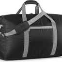 65L Foldable Travel Duffle Bag - Large Luggage Storage Bag for Weekender Travel Sport Camping - Black