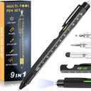 Valentines Day Gifts for Him,Multitool Pen 9 in 1 Innovative Gift for Men,with LED Light,Ruler, Stylus,Bubble Level,Screwdrivers,Unique Gifts Gadgets for Him,Boyfriend,Husband