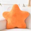 Xiashrk Star Pillow, Decorative Throw Pillows for Bed Couch, 15" Star Shaped Pillow Plush Floor Cushions Room Decor Pillow with Faux Rabbit Fur for Sofa Bedroom Living Room (Orange, 15" x 15")