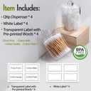 4 Pack Acrylic Qtip Holder Dispenser for Cotton Swabs, Balls, Pads, Floss Picks- Small Clear Acrylic Canister Apothecary Jar Set, Bathroom Essentials Accessories Decor, Vanity Makeup Storage Organizer