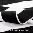 cabanana Large Oversized Beach Towel - 35 x 70 Inch Cotton Pool Towel, Black Striped Soft Cabana Swim Towel
