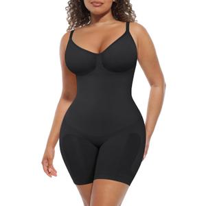 FeelinGirl Shapewear Tummy Control Seamless Bodysuit Hip Enhancer Body Shaper for Women (Black, XXXL)