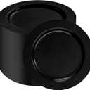 bUCLA 100 Pieces Black Plastic Plates - 6.25 inch Disposable Dessert/Salad/Appetizer/Small Cake Plates for Party, Graduation & New Year