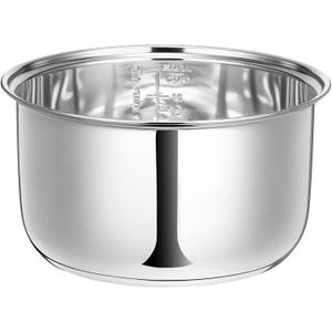304 Stainless Steel Rice Cooker Inner Pot, Inner Bowl, Non-stick Replacement Pot, Durable & Universal Fit for Multi-cookers, Even Heating for Delicious Rice(5 L)