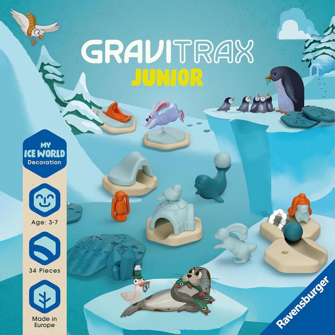 Ravensburger GraviTrax Junior Extension Ice - Marble Run, STEM and Construction Toys for Kids Age 3 Years Up - Kids Gifts