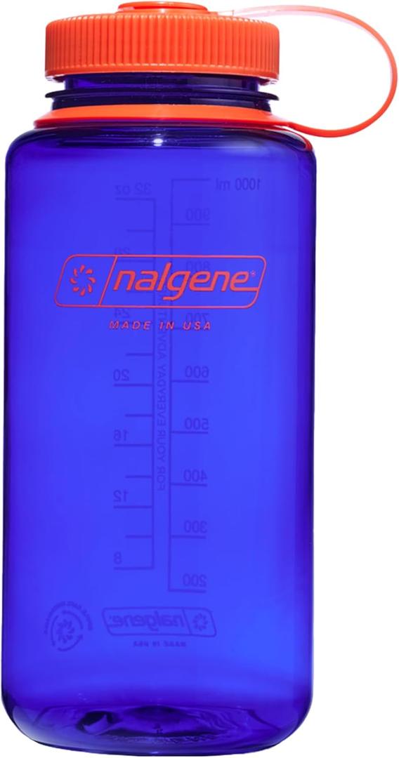 Nalgene 32 oz Wide Mouth Water Bottle | BPA-Free, Durable & Leak Proof, Lightweight Bottle for Hiking & Gym, Work & Travel (Periwinkle)