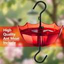 25 Ounces Hummingbird Feeders for Outdoors Hanging, Vintage Style Glass Humming Bird Feeder with Ant Moat & 5 Feeding Ports