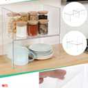 Acrylic Cabinet Organizer, Set of 2 Clear Shelf Organizer for Kitchen Pantry Organizers and Storage, Display Cabinet Shelf Room Decor Countertop Desk Shelves, Spice Organization for Cabinet