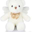 HyDren Angel Bear Plush Stuffed Animal with Wings White Bear Dolls for Boys Girls Birthday Gift (Plush,Classic)