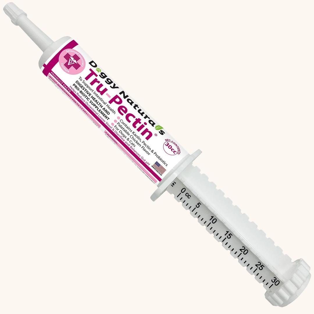 Tru-Pectin Anti-Diarrheal Oral Paste for Dogs & Cats  Chicken Liver Flavor Helps Reduce Occasional Loose Stool & Diarrhea, Balance Gut pH, Support Normal Digestion & Gut Flora -Made in USA- 30cc
