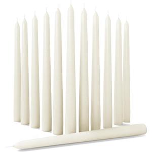 Soneldy 10 inch Tapered Candles 12 Pack - Long Burning, Dripless & Smokeless - Ivory Home Interior Candles (12 pcs 10 inch)
