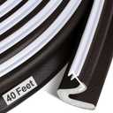 40 Feet Door Weather Stripping, Kerf Weather Stripping for Doors with Groove, Kerf Door Seal for Large Gap and Easy Installation(40, Brown)