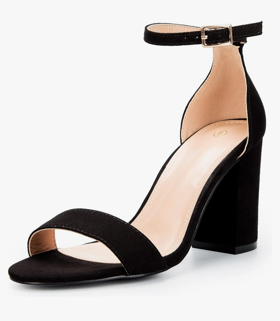COASIS Women's Chunky Block Heels Open Toe Ankle Strap 3.5 Inch Heeled Sandals, Size 8.5